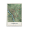Map of Sauk Rapids, Minnesota, 12 x 18 inch unframed archival matte print
