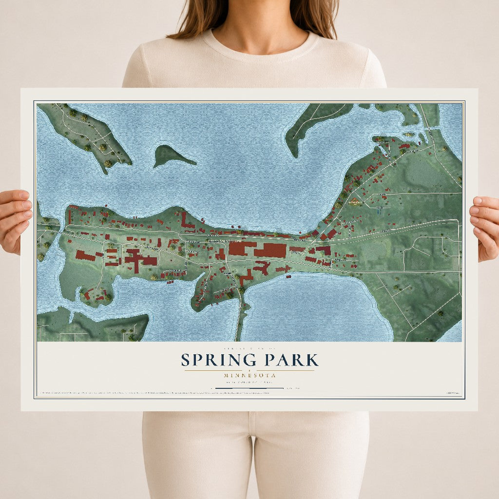 Map of Spring Park, Minnesota, 18 x 24 inch unframed archival matte print