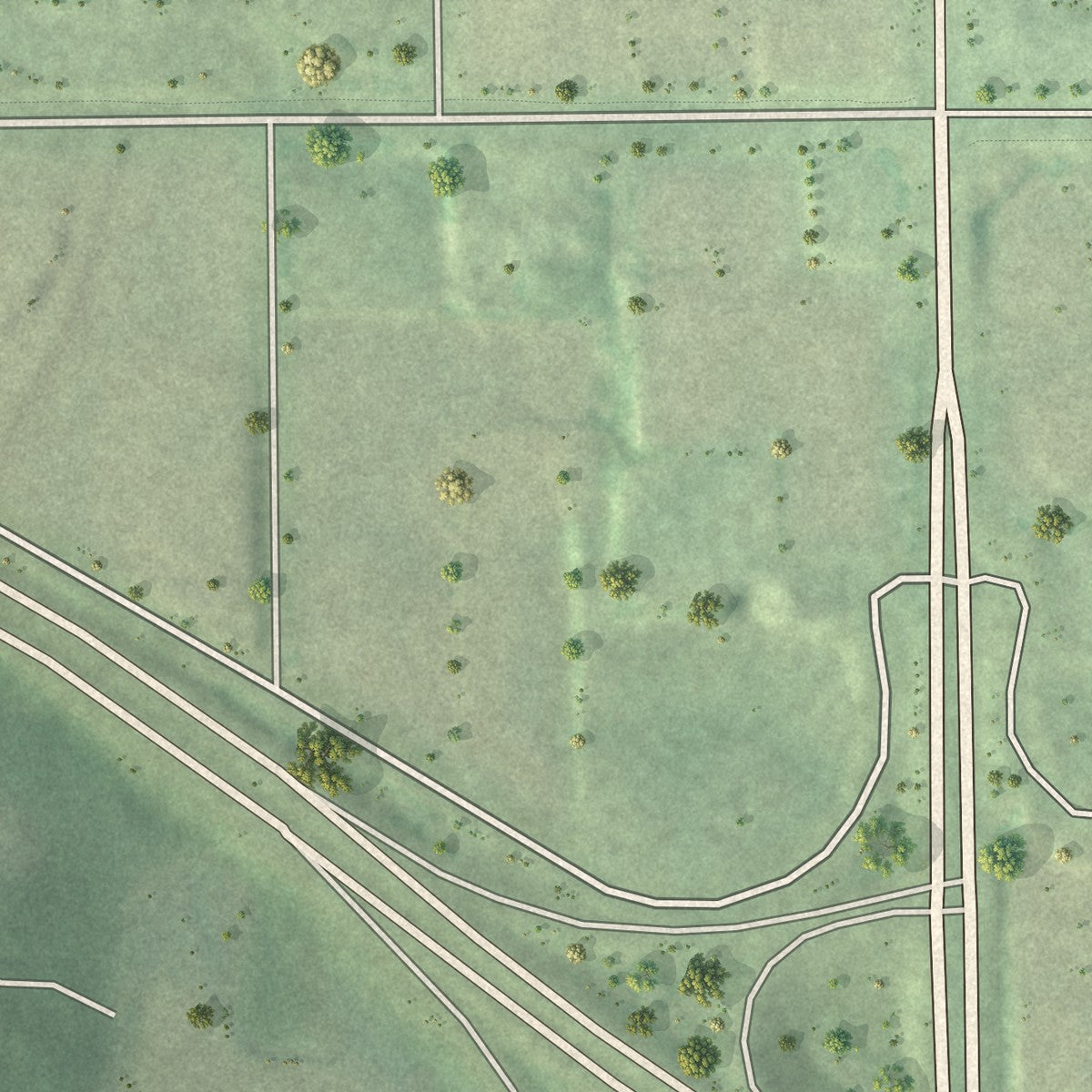 Second close-up of the map of Sunfish Lake, Minnesota print showing more streets and buildings