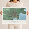 Map of Two Harbors, Minnesota, 12 x 18 inch unframed archival matte print