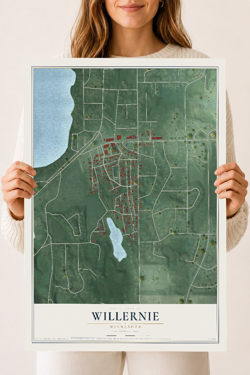 Map of Willernie, Minnesota, 18 x 24 inch unframed archival matte print