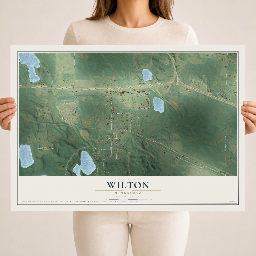 Map of Wilton, Minnesota, 18 x 24 inch unframed archival matte print