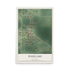Map of Wood Lake, Minnesota, 12 x 18 inch unframed archival matte print