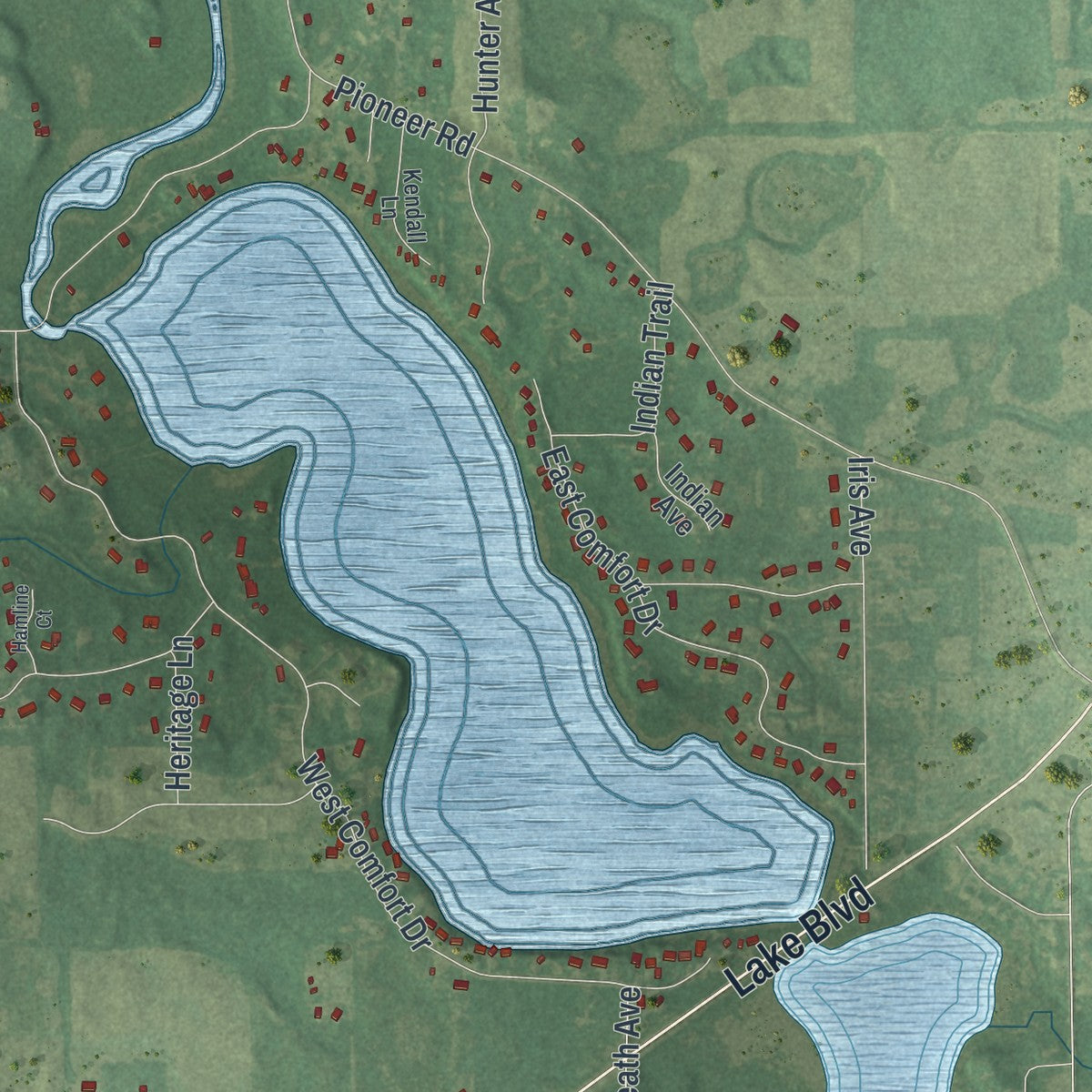 Second close-up of the map of Wyoming, Minnesota print showing more streets and buildings