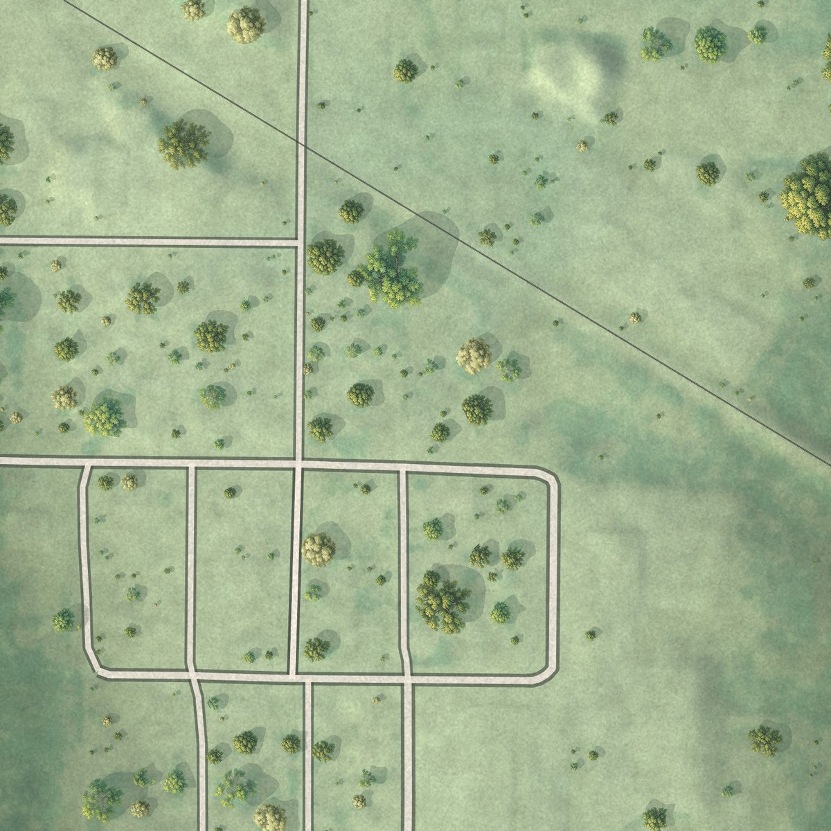 Second close-up of the map of Zemple, Minnesota print showing more streets and buildings