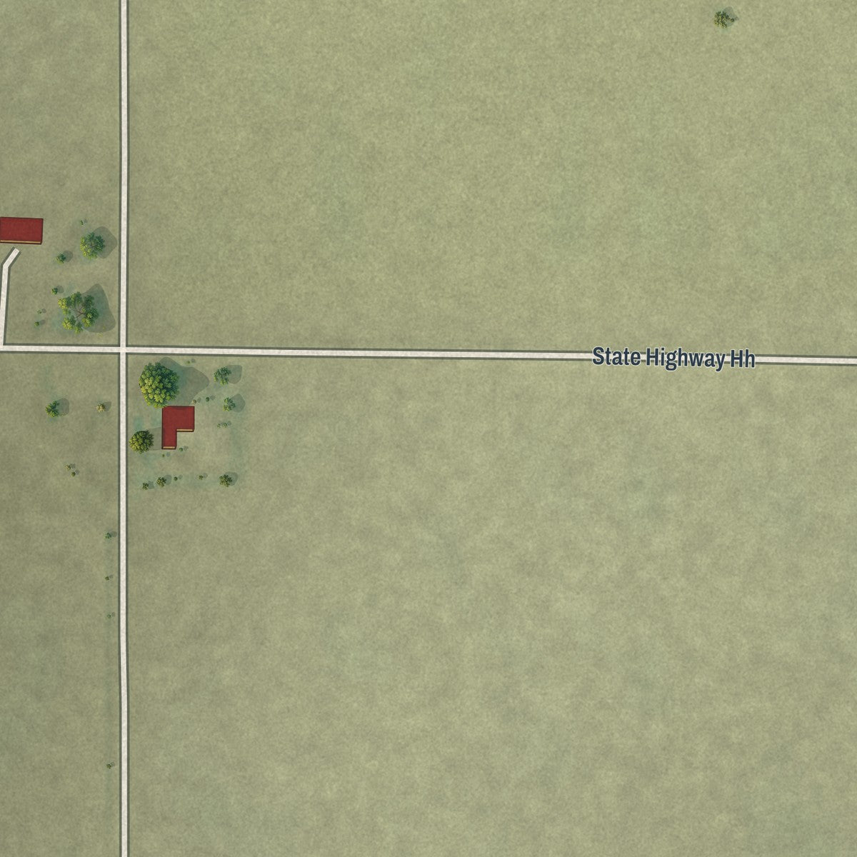 Close-up of the map of Baker, Missouri print showing street and building detail