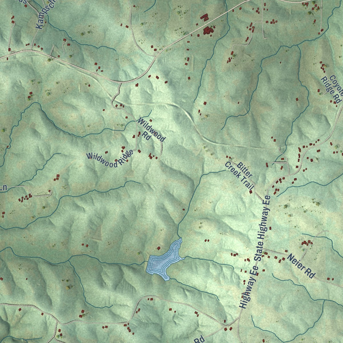 Close-up of the map of Beaufort, Missouri print showing street and building detail