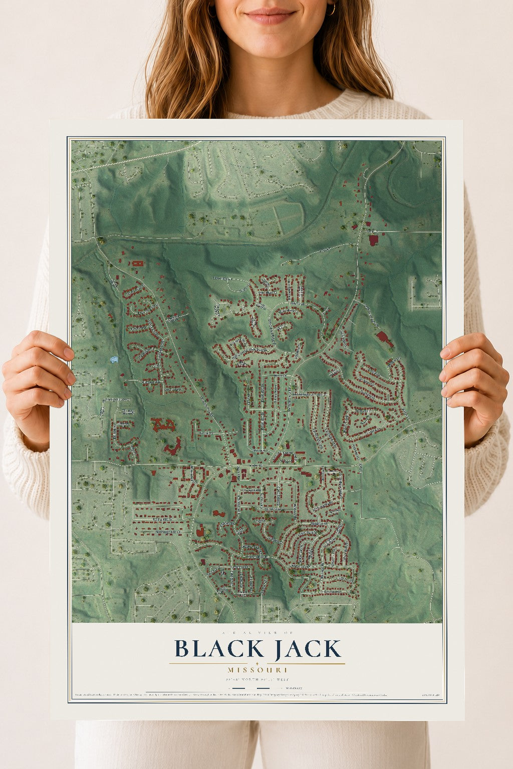 Map of Black Jack, Missouri, 18 x 24 inch unframed archival matte print