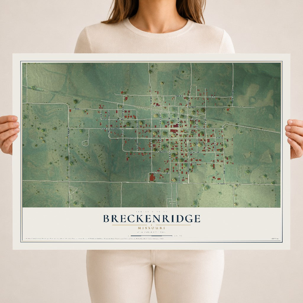 Map of Breckenridge, Missouri, 18 x 24 inch unframed archival matte print