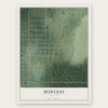 Burgess, Missouri map print, the full design