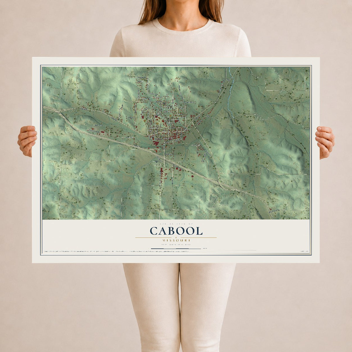 Map of Cabool, Missouri, 24 x 36 inch unframed archival matte print