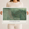 Map of Calverton Park, Missouri, 12 x 18 inch unframed archival matte print