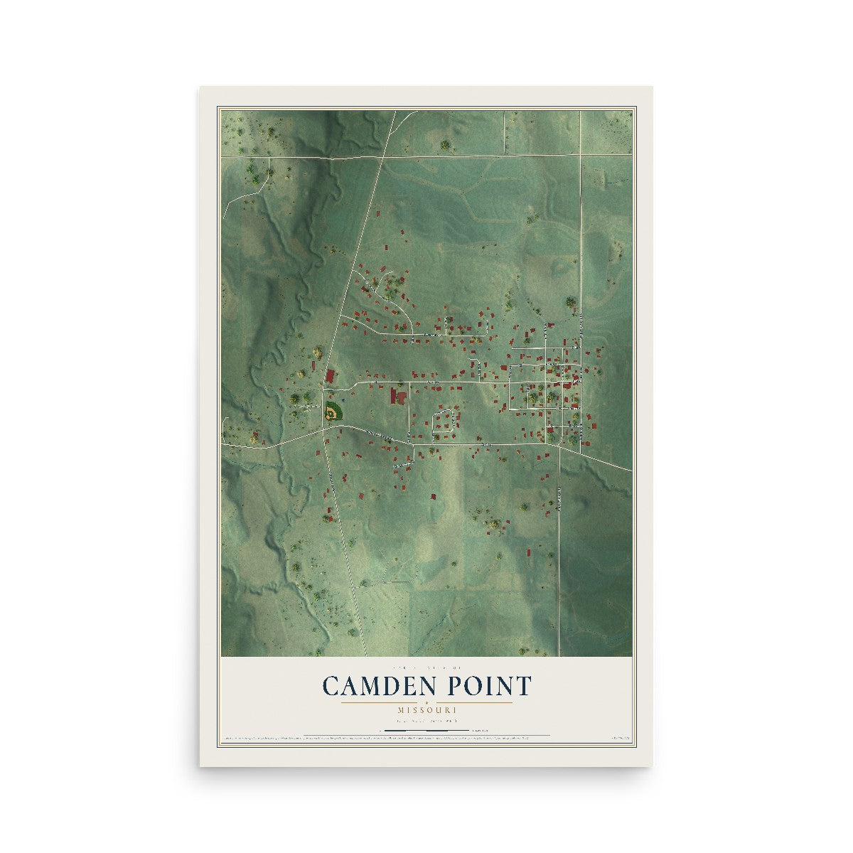 Map of Camden Point, Missouri, 12 x 18 inch unframed archival matte print