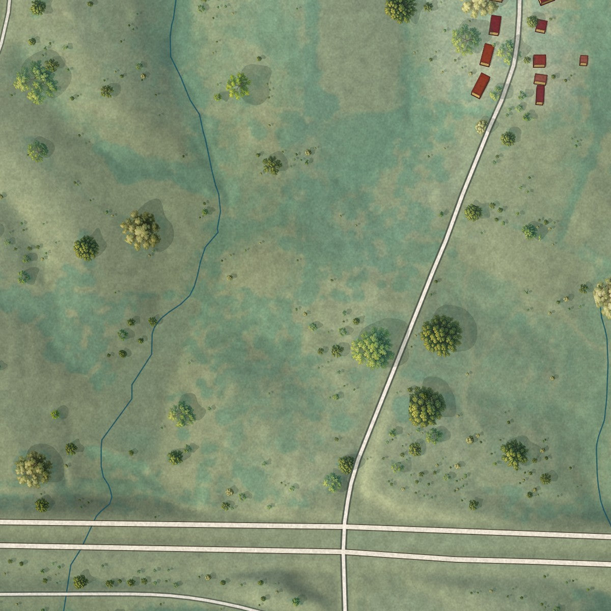 Second close-up of the map of Centertown, Missouri print showing more streets and buildings