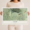 Map of Champ, Missouri, 12 x 18 inch unframed archival matte print