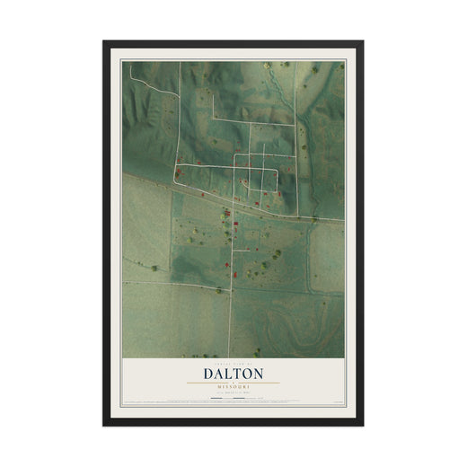 Map of Dalton, Missouri, 12 x 18 inch print in a black wood frame