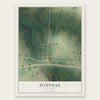 Danville, Missouri map print, the full design