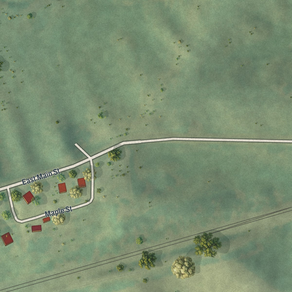 Second close-up of the map of Ethel, Missouri print showing more streets and buildings