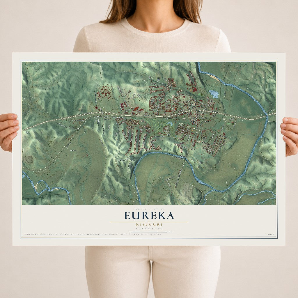 Map of Eureka, Missouri, 18 x 24 inch unframed archival matte print