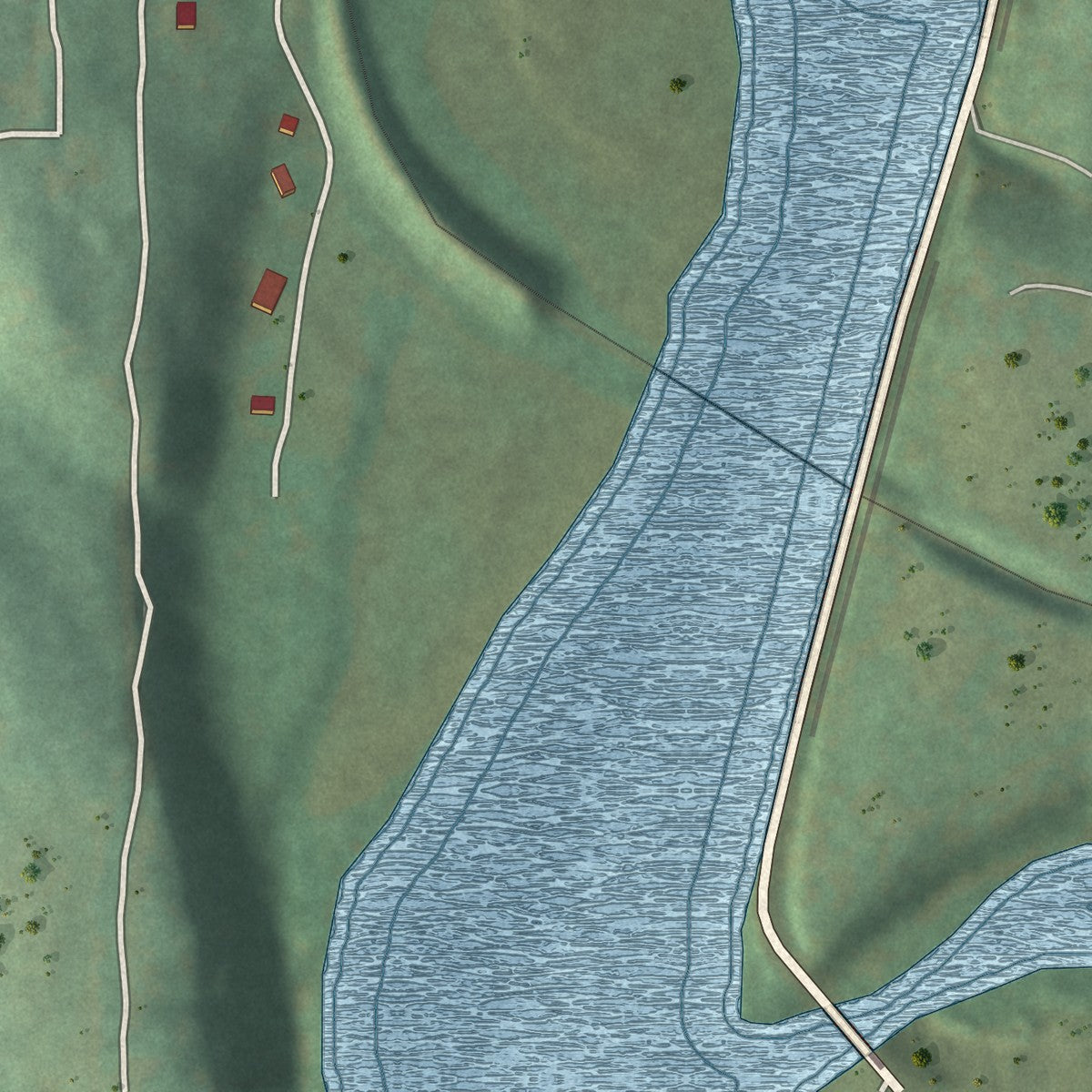Second close-up of the map of Galena, Missouri print showing more streets and buildings