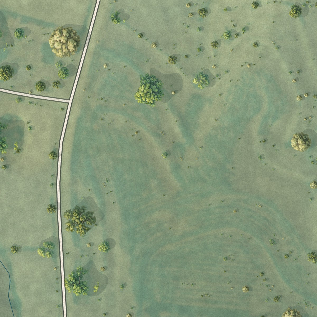 Second close-up of the map of Gilliam, Missouri print showing more streets and buildings