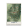 Map of Golden City, Missouri, 12 x 18 inch unframed archival matte print