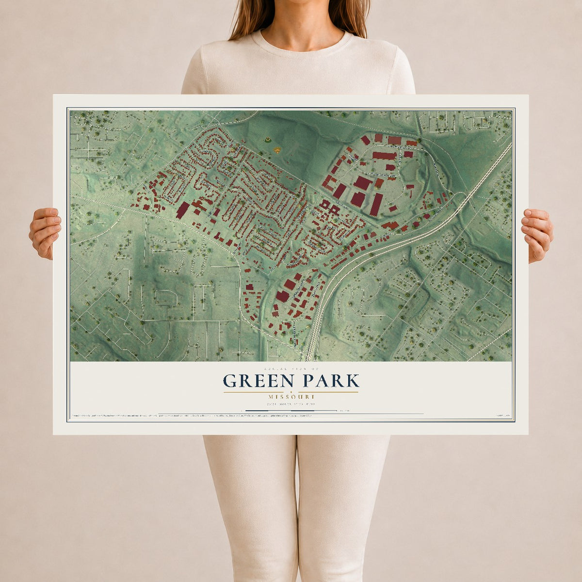 Map of Green Park, Missouri, 24 x 36 inch unframed archival matte print