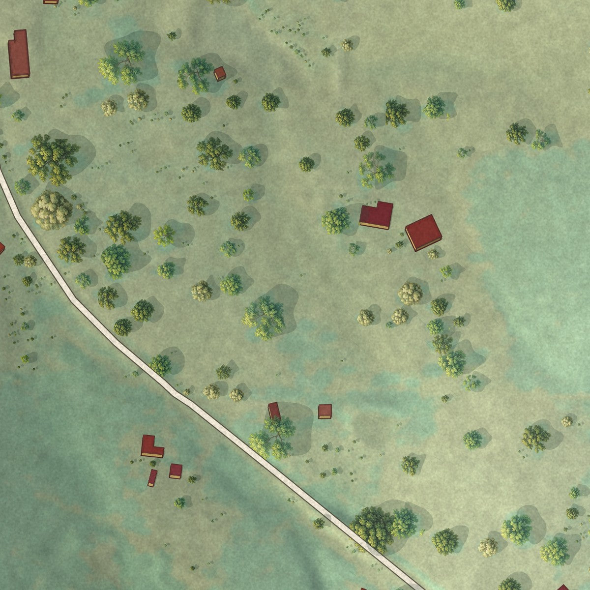 Close-up of the map of Grovespring, Missouri print showing street and building detail