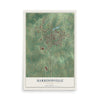 Map of Harrisonville, Missouri, 12 x 18 inch unframed archival matte print