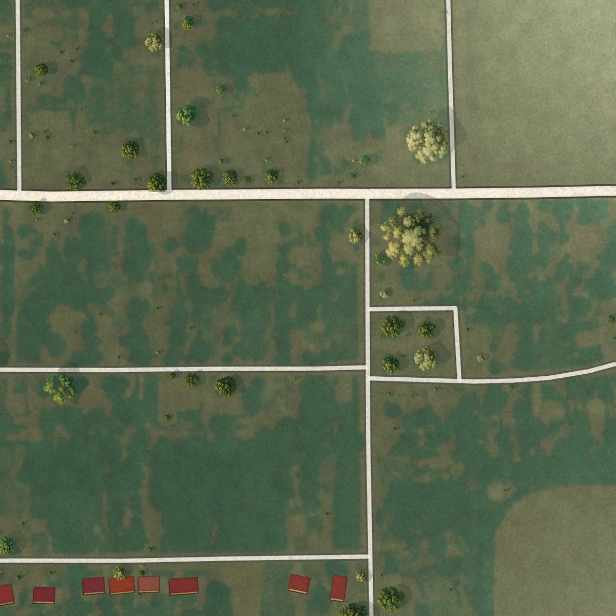 Second close-up of the map of Hayti Heights, Missouri print showing more streets and buildings
