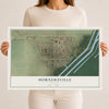 Map of Hornersville, Missouri, 12 x 18 inch unframed archival matte print