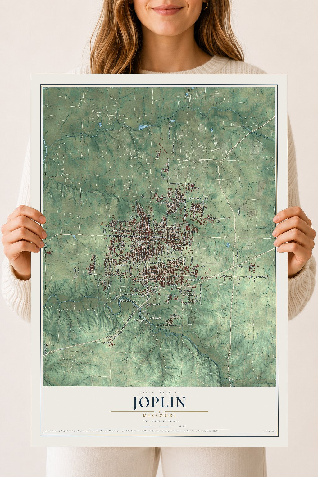 Map of Joplin, Missouri, 18 x 24 inch unframed archival matte print