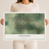 Map of Lewistown, Missouri, 12 x 18 inch unframed archival matte print