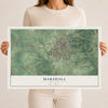 Map of Marshall, Missouri, 12 x 18 inch unframed archival matte print