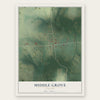 Middle Grove, Missouri map print, the full design