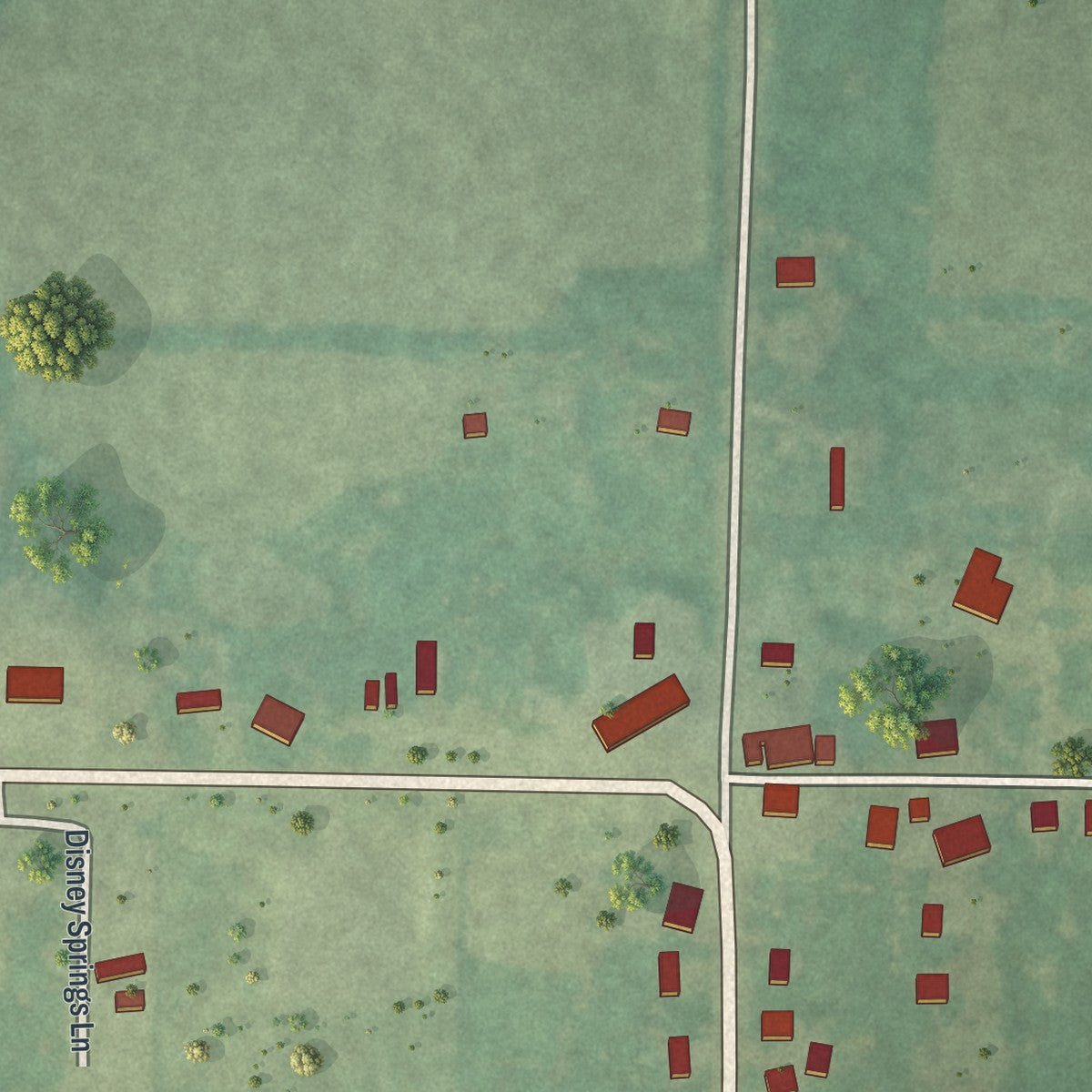 Close-up of the map of Montreal, Missouri print showing street and building detail
