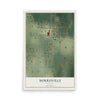 Map of Morrisville, Missouri, 12 x 18 inch unframed archival matte print