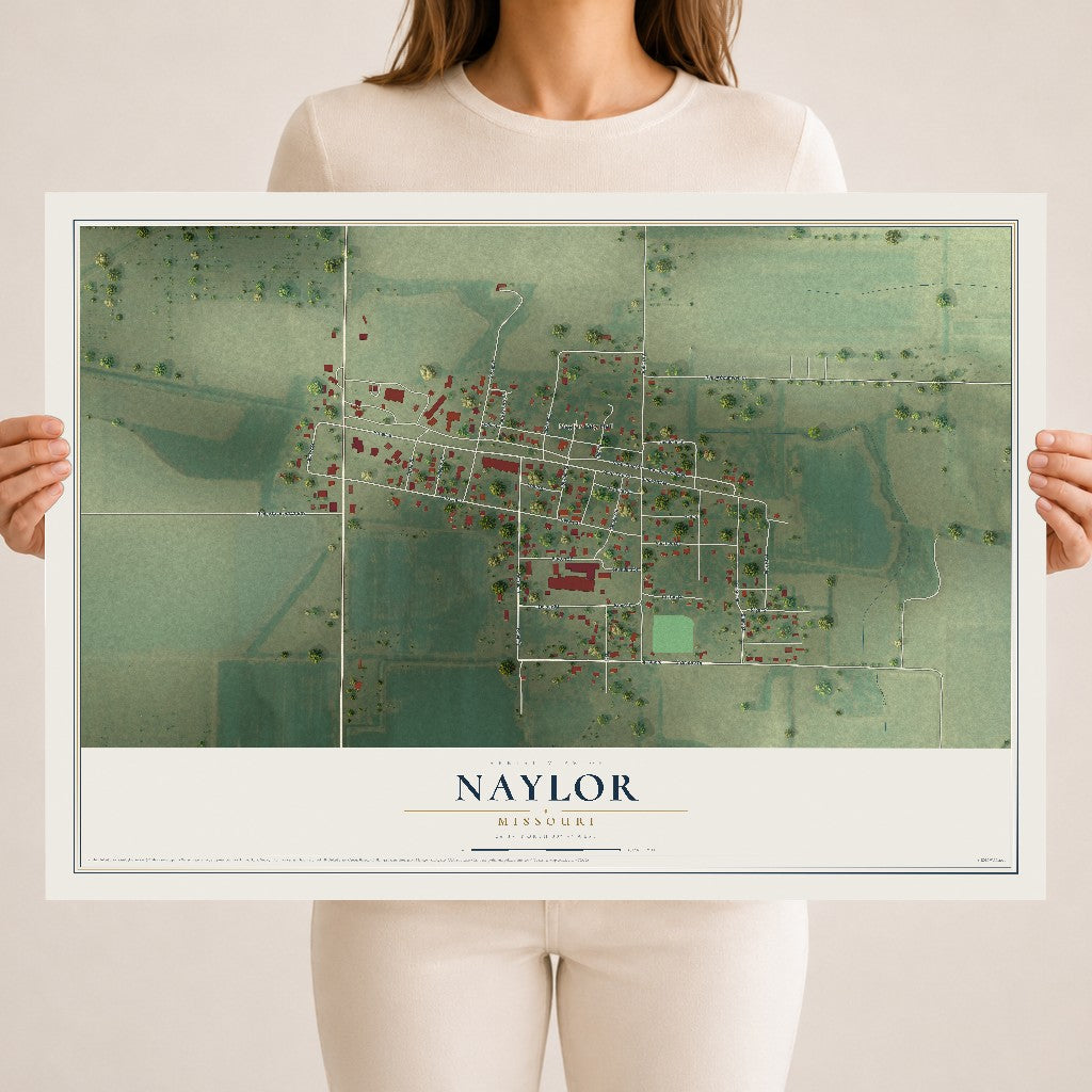 Map of Naylor, Missouri, 18 x 24 inch unframed archival matte print