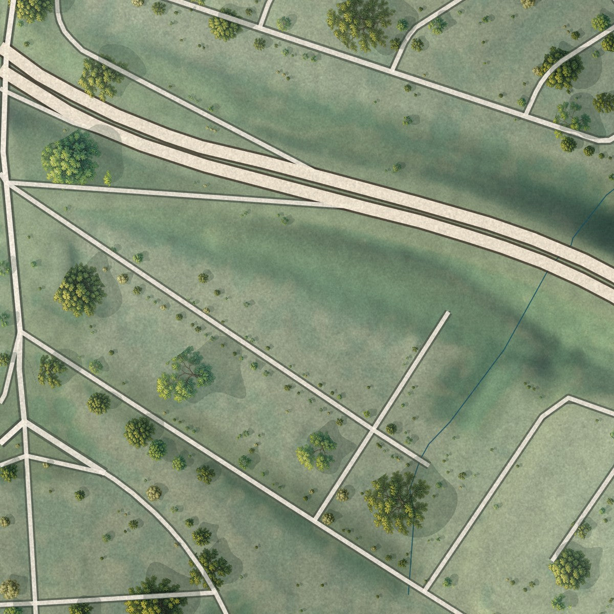 Second close-up of the map of Norwood Court, Missouri print showing more streets and buildings