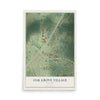 Map of Oak Grove Village, Missouri, 12 x 18 inch unframed archival matte print