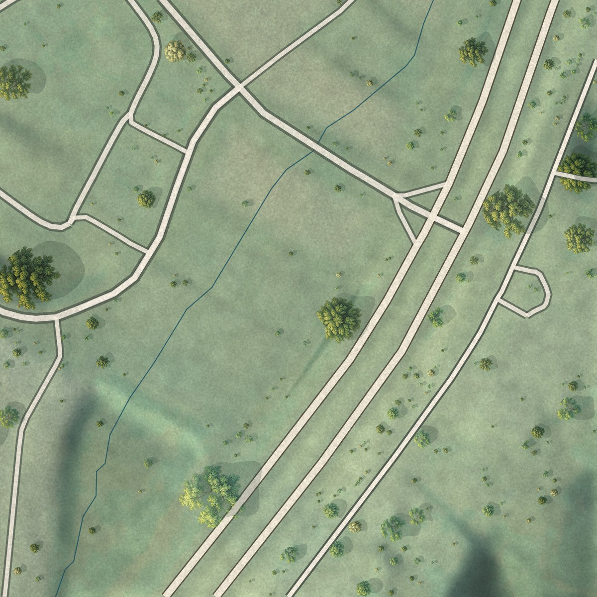 Close-up of the map of Parkdale, Missouri print showing street and building detail