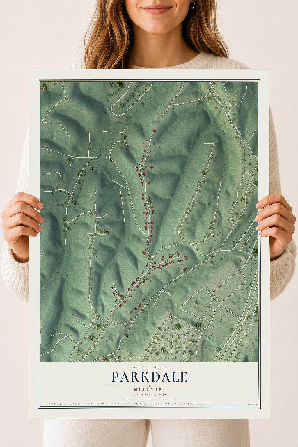 Map of Parkdale, Missouri, 18 x 24 inch unframed archival matte print
