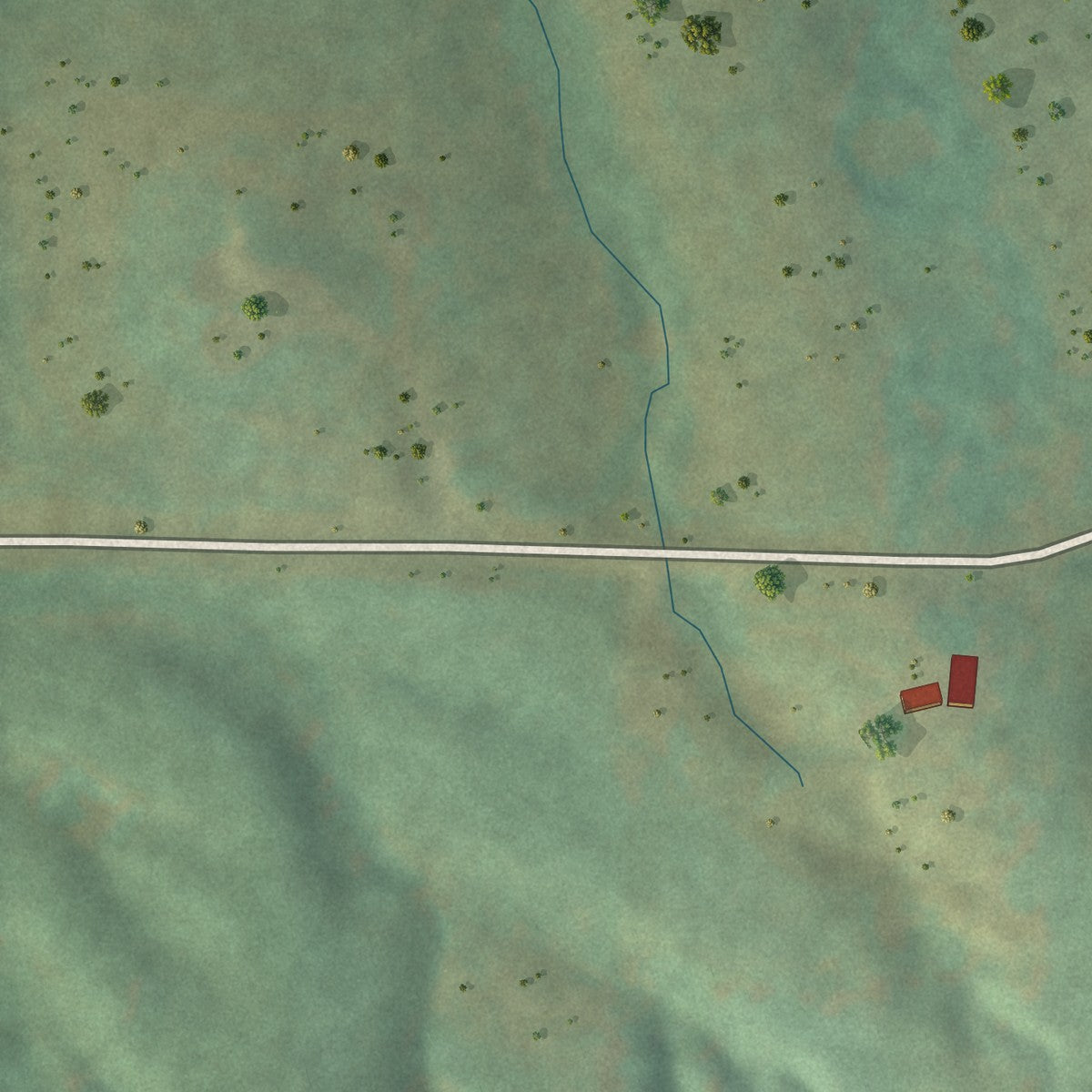 Second close-up of the map of Paynesville, Missouri print showing more streets and buildings