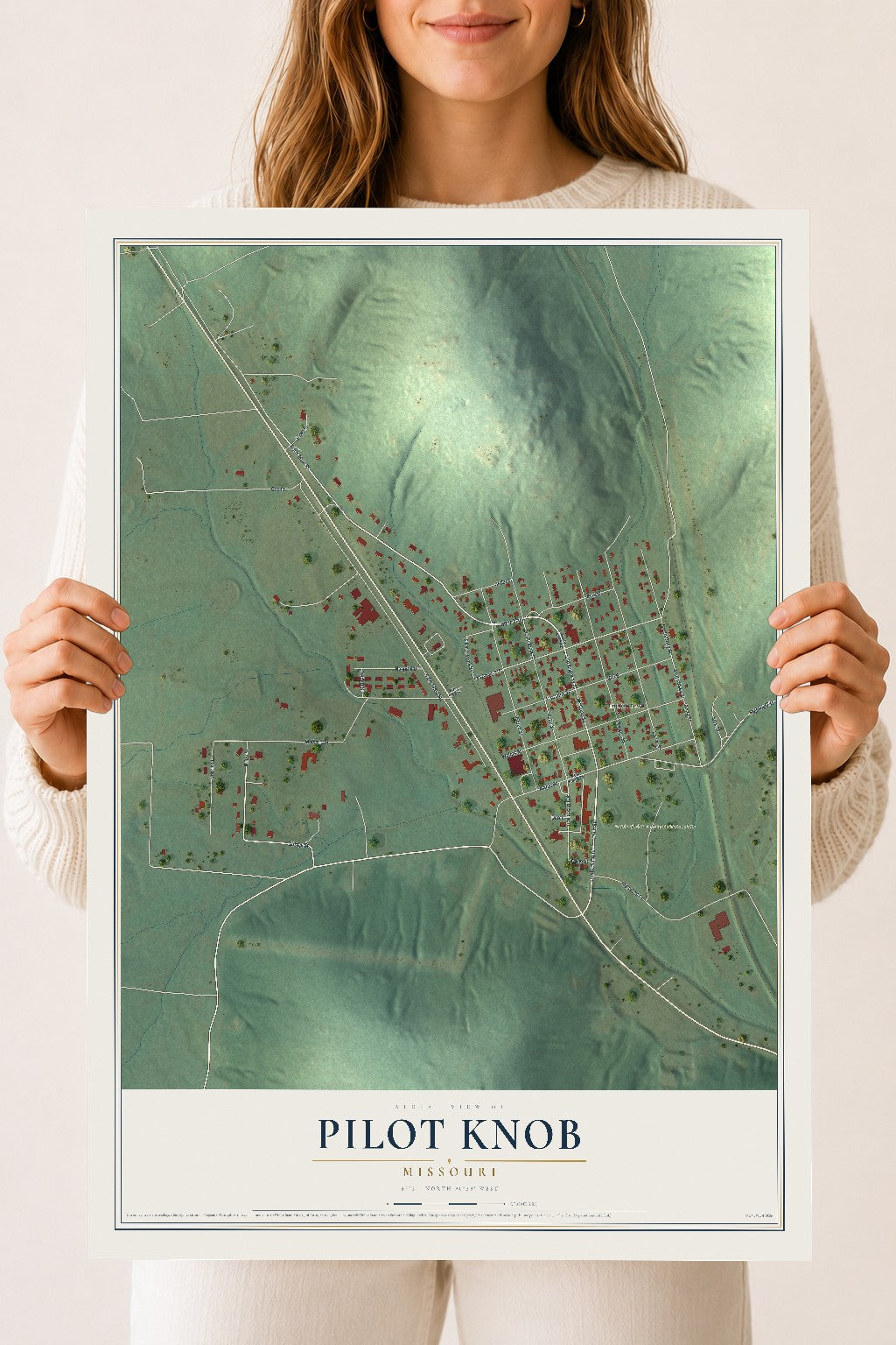 Map of Pilot Knob, Missouri, 18 x 24 inch unframed archival matte print