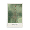Map of Queen City, Missouri, 12 x 18 inch unframed archival matte print