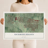 Map of Richmond Heights, Missouri, 12 x 18 inch unframed archival matte print