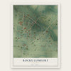 Rocky Comfort, Missouri map print, the full design