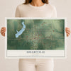 Map of Shelbyville, Missouri, 12 x 18 inch unframed archival matte print