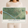 Map of Shoal Creek Drive, Missouri, 12 x 18 inch unframed archival matte print