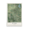 Map of St. Paul, Missouri, 12 x 18 inch unframed archival matte print